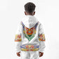 Haiti Flag Kid Hoodie Traditional Dashiki White Color