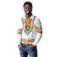 Haiti Flag Long Sleeve Polo Shirt Traditional Dashiki White Color