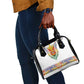 Haiti Flag Shoulder Handbag Traditional Dashiki White Color