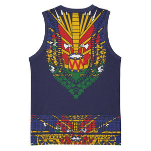 Haiti Flag Basketball Jersey Traditional Dashiki Black Color LT03