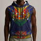 Haiti Flag Sleeveless Zip Hoodie Traditional Dashiki Black Color - African Pride