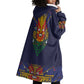 Haiti Flag Wearable Blanket Hoodie Traditional Dashiki Black Color