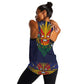 Haiti Flag Women Racerback Tank Traditional Dashiki Black Color