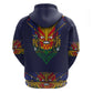 Haiti Flag Zip Hoodie Traditional Dashiki Black Color