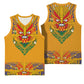 Haiti Flag Basketball Jersey Traditional Dashiki Yellow Color LT03