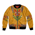 Haiti Flag Bomber Jacket Traditional Dashiki Yellow Color