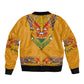 Haiti Flag Bomber Jacket Traditional Dashiki Yellow Color