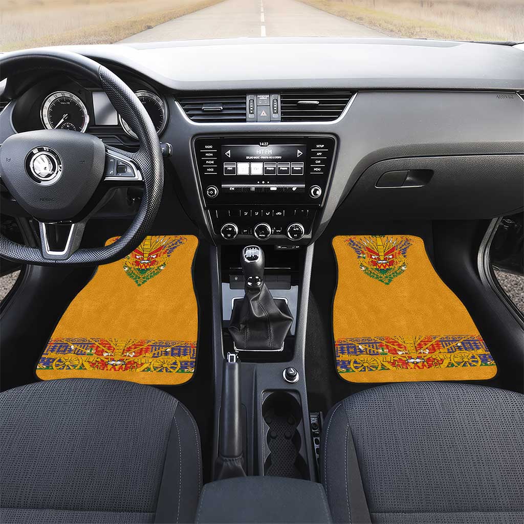 Haiti Flag Car Mats Traditional Dashiki Yellow Color