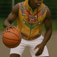 Haiti Flag Sleeveless Zip Hoodie Traditional Dashiki Yellow Color - African Pride