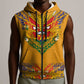 Haiti Flag Sleeveless Zip Hoodie Traditional Dashiki Yellow Color - African Pride
