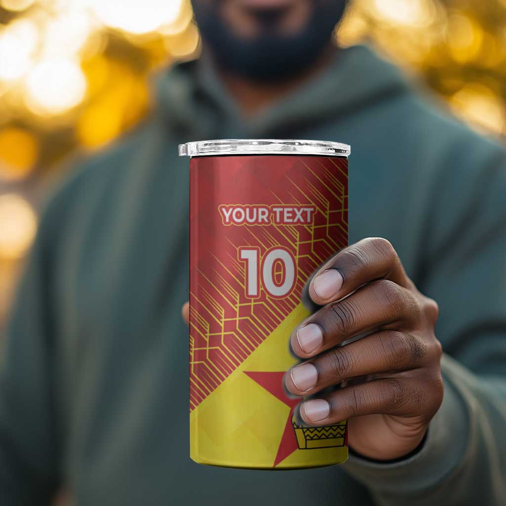 Custom Zimbabwe Cricket 4 in 1 Can Cooler Tumbler Flame Warriors Zimbabwe Spirit - African Pride