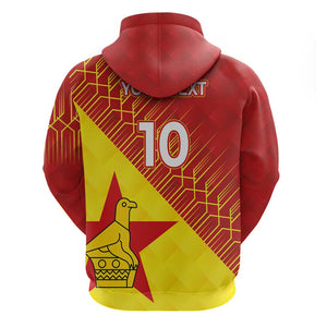 Custom Zimbabwe Cricket Hoodie Flame Warriors Zimbabwe Spirit - African Pride