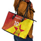 Custom Zimbabwe Cricket Leather Tote Bag Flame Warriors Zimbabwe Spirit - African Pride