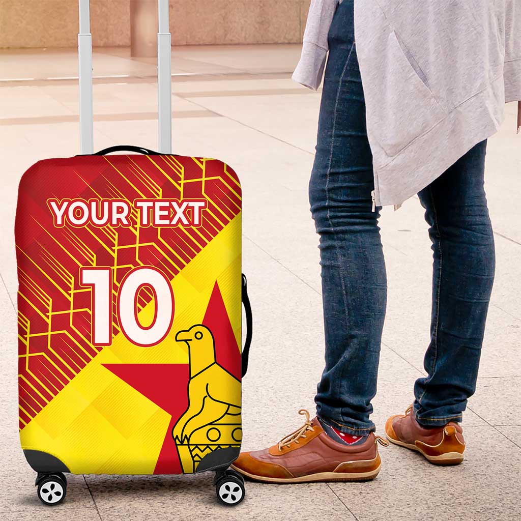 Custom Zimbabwe Cricket Luggage Cover Flame Warriors Zimbabwe Spirit - African Pride