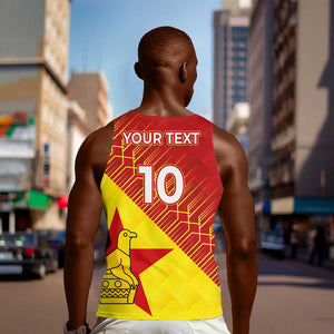 Custom Zimbabwe Cricket Men Tank Top Flame Warriors Zimbabwe Spirit - African Pride