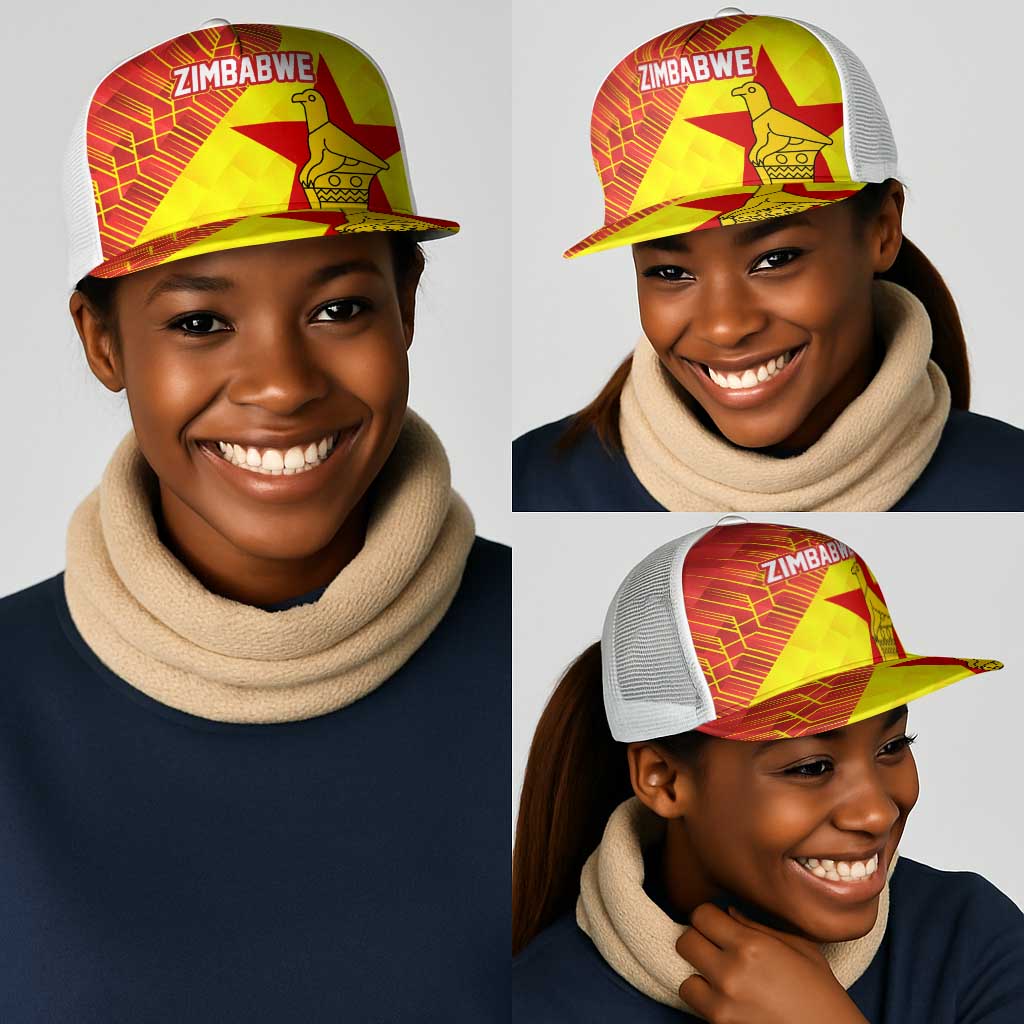 Zimbabwe Cricket Mesh Trucker Cap Flame Warriors Zimbabwe Spirit - African Pride