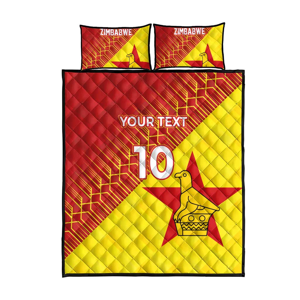 Custom Zimbabwe Cricket Quilt Bed Set Flame Warriors Zimbabwe Spirit - African Pride