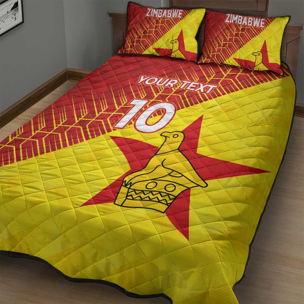 Custom Zimbabwe Cricket Quilt Bed Set Flame Warriors Zimbabwe Spirit - African Pride