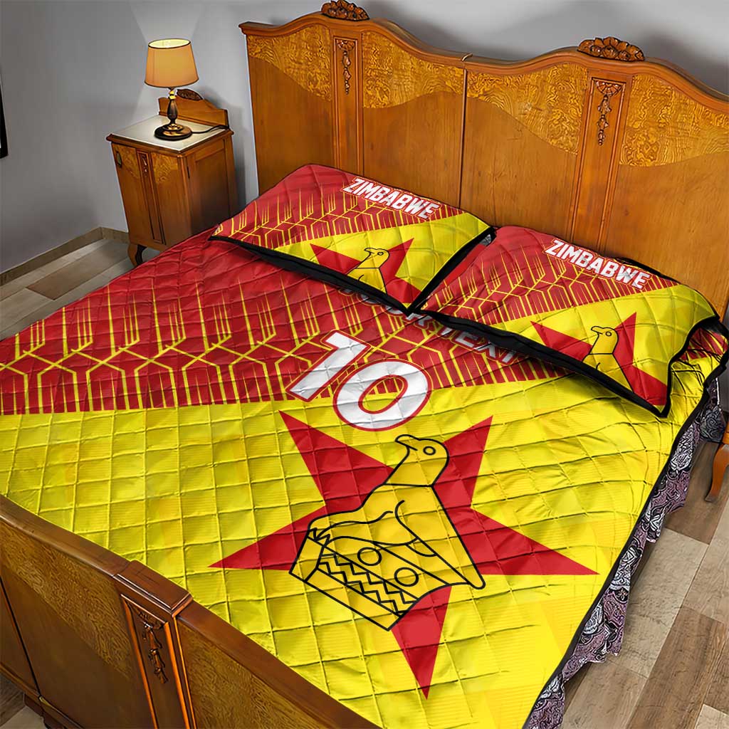 Custom Zimbabwe Cricket Quilt Bed Set Flame Warriors Zimbabwe Spirit - African Pride