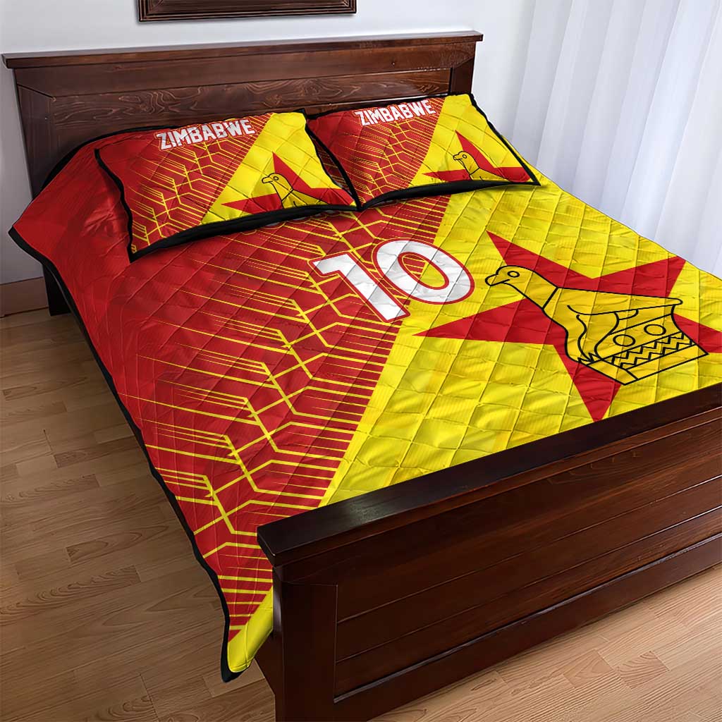 Custom Zimbabwe Cricket Quilt Bed Set Flame Warriors Zimbabwe Spirit - African Pride