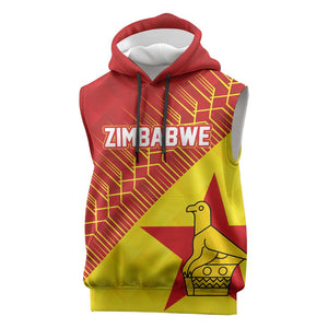 Custom Zimbabwe Cricket Sleeveless Hoodie Flame Warriors Zimbabwe Spirit - African Pride