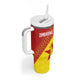Custom Zimbabwe Cricket Tumbler With Handle Flame Warriors Zimbabwe Spirit - African Pride