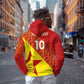 Custom Zimbabwe Cricket Zip Hoodie Flame Warriors Zimbabwe Spirit - African Pride