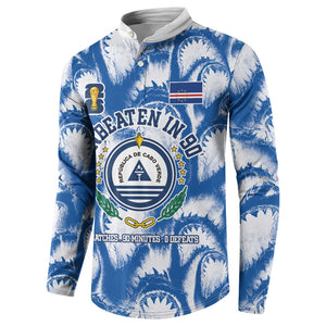 Cape Verde Football Button Sweatshirt Blue Sharks - Unbeaten in 90 Minutes