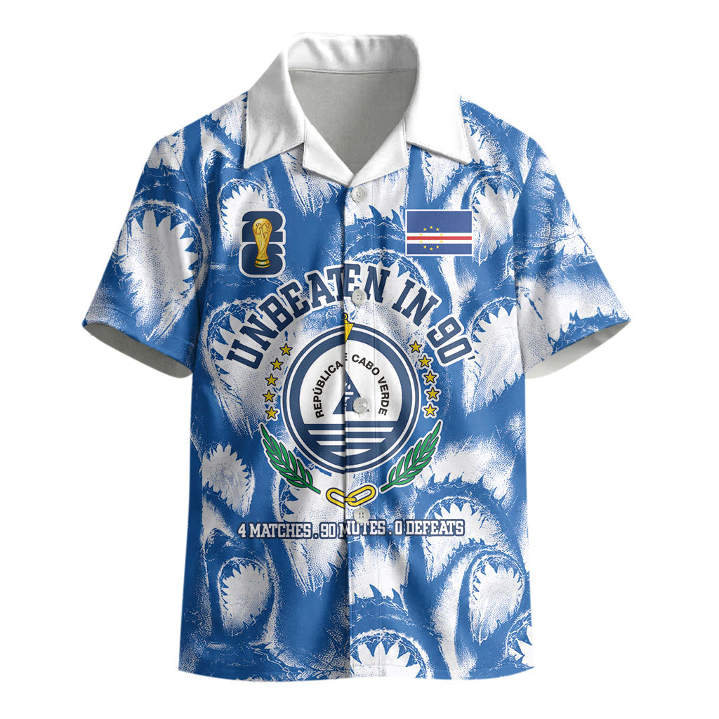Cape Verde Football Kid Hawaiian Shirt Blue Sharks - Unbeaten in 90 Minutes