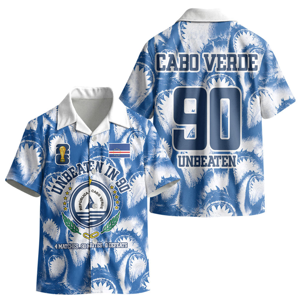 Cape Verde Football Kid Hawaiian Shirt Blue Sharks - Unbeaten in 90 Minutes