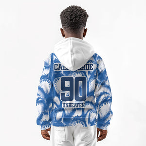 Cape Verde Football Kid Hoodie Blue Sharks - Unbeaten in 90 Minutes
