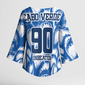 Cape Verde Football Kimono Sleeve Blouse Blue Sharks - Unbeaten in 90 Minutes