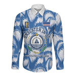 Cape Verde Football Long Sleeve Button Shirt Blue Sharks - Unbeaten in 90 Minutes
