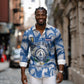 Cape Verde Football Long Sleeve Button Shirt Blue Sharks - Unbeaten in 90 Minutes