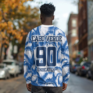 Cape Verde Football Long Sleeve Shirt Blue Sharks - Unbeaten in 90 Minutes