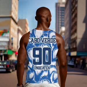 Cape Verde Football Men Tank Top Blue Sharks - Unbeaten in 90 Minutes