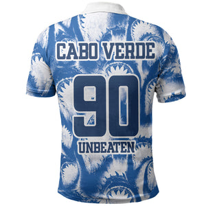 Cape Verde Football Polo Shirt Blue Sharks - Unbeaten in 90 Minutes