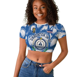Cape Verde Football Raglan Cropped T shirt Blue Sharks - Unbeaten in 90 Minutes