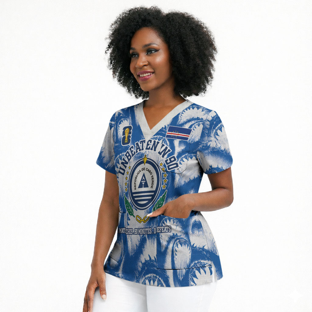 Cape Verde Football Scrub Top Blue Sharks - Unbeaten in 90 Minutes