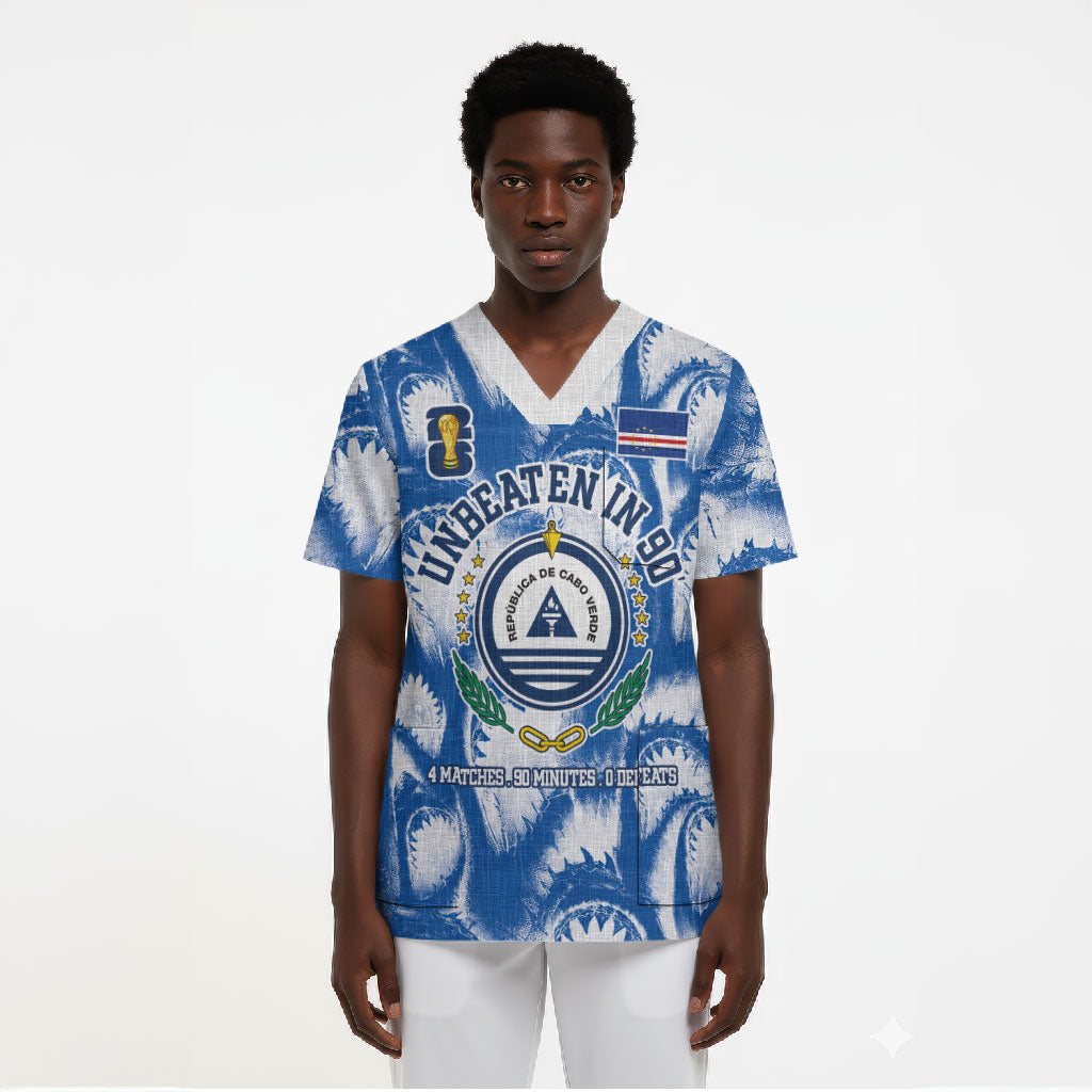 Cape Verde Football Scrub Top Blue Sharks - Unbeaten in 90 Minutes