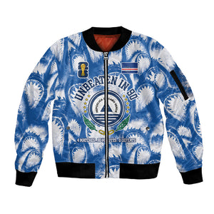 Cape Verde Football Sleeve Zip Bomber Jacket Blue Sharks - Unbeaten in 90 Minutes