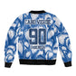 Cape Verde Football Sleeve Zip Bomber Jacket Blue Sharks - Unbeaten in 90 Minutes