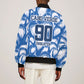 Cape Verde Football Sleeve Zip Bomber Jacket Blue Sharks - Unbeaten in 90 Minutes