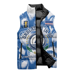 Cape Verde Football Sleeveless Puffer Jacket Blue Sharks - Unbeaten in 90 Minutes