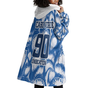 Cape Verde Football Wearable Blanket Hoodie Blue Sharks - Unbeaten in 90 Minutes