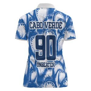 Cape Verde Football Women Polo Shirt Blue Sharks - Unbeaten in 90 Minutes