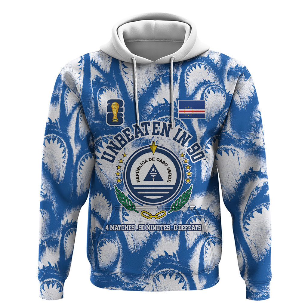 Cape Verde Football Zip Hoodie Blue Sharks - Unbeaten in 90 Minutes