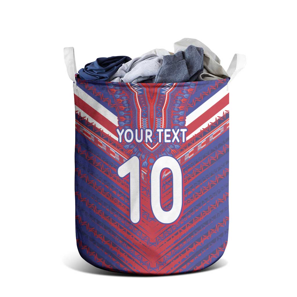 Custom Haiti National Football Laundry Basket Dashiki Sporty Style - African Pride