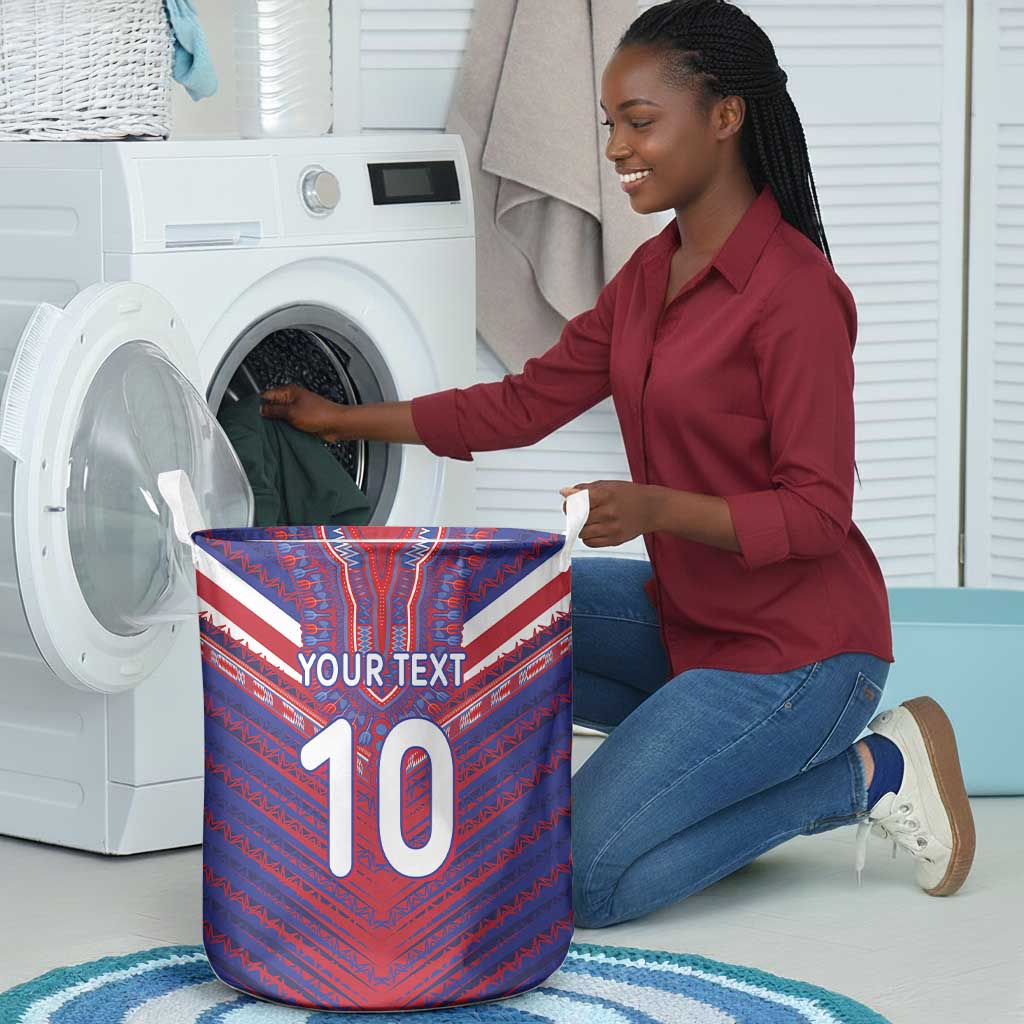 Custom Haiti National Football Laundry Basket Dashiki Sporty Style - African Pride