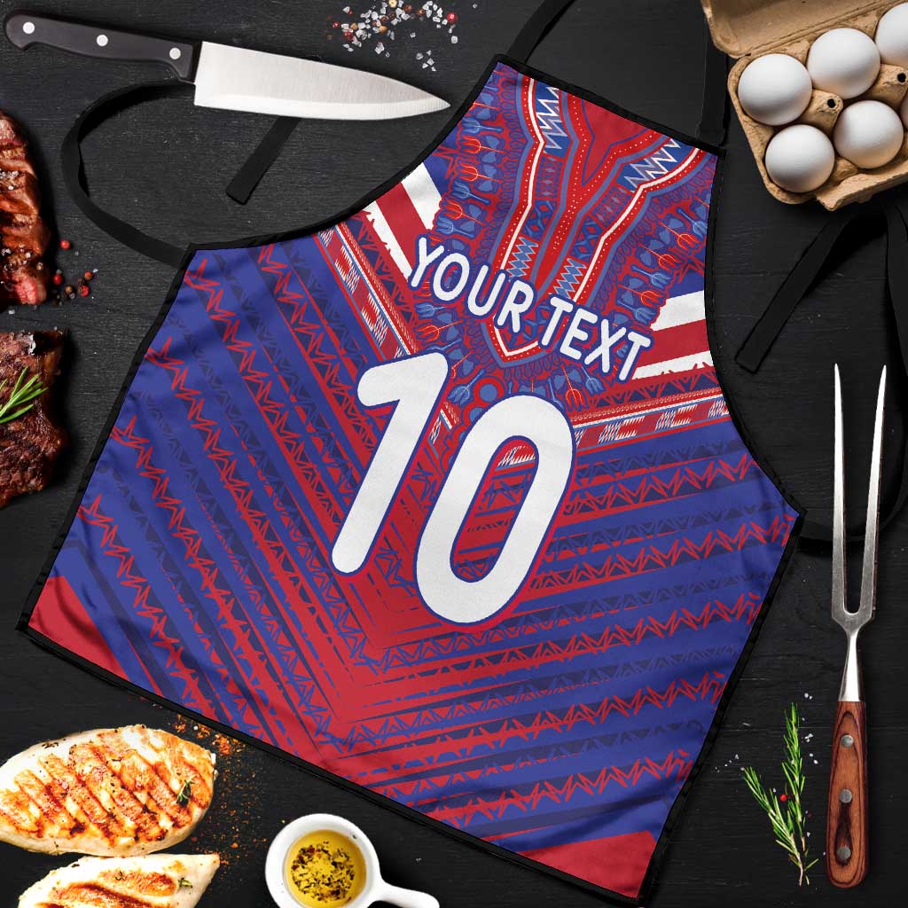 Custom Haiti National Football Apron Dashiki Sporty Style - African Pride